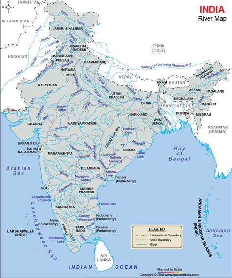 MAP Rivers of India in Map